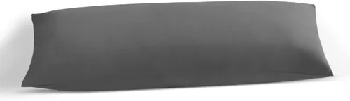 Vista 7 de Funda de almohada corporal de 20 x 48 pulgadas, 100% algodón egipcio suave, 1 funda de almohada corporal de 500 hilos con cierre de cremallera, Negro