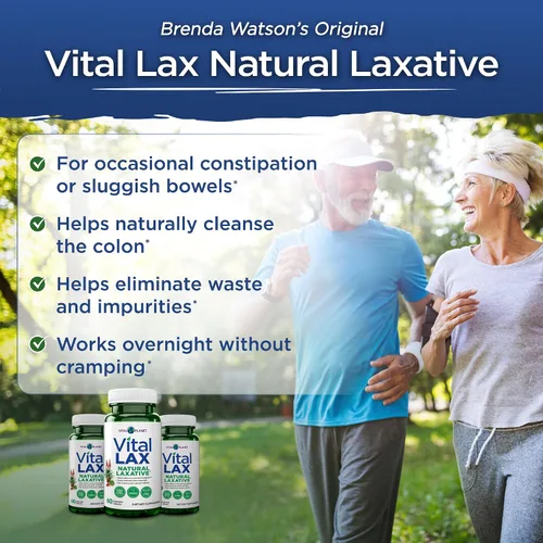 Vista 4 de Vital Planet - Suplemento de Limpieza Laxante Natural Vital Lax para Estreñimiento Ocasional, con Hidróxido de Magnesio, Olmo Resbaladizo, Aloe