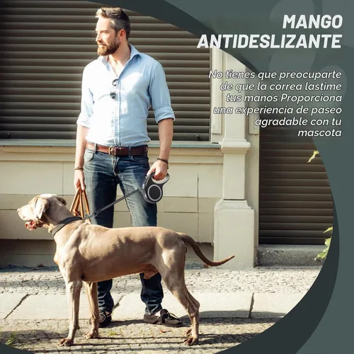 Vista 7 de Correa retráctil para perros de 20 pies para perros pequeños y medianos de hasta 44 libras Negro