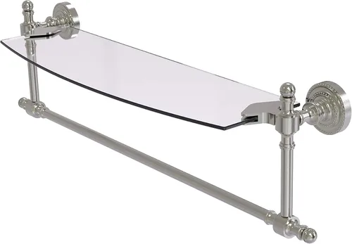 Vista 9 de Allied Brass RD-33TB/18-BBR Retro Dot Collection - Estante de cristal integrado para toallero, 18 pulgadas, bronce cepillado