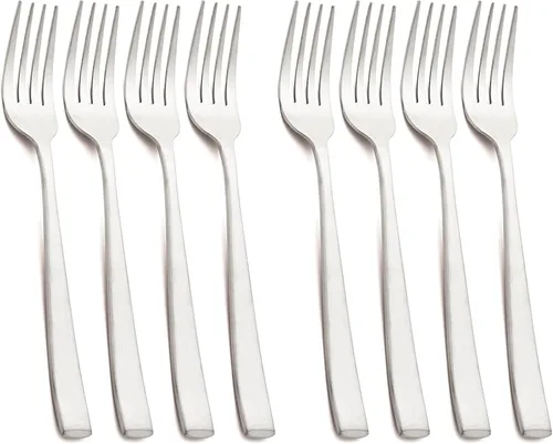 Vista 13 de Cuchillo de cena de 8 piezas, acero inoxidable 18/10 de plata mate para el hogar, restaurante, fiesta, uso diario de mantequilla (9 pulgadas)