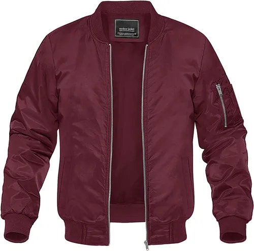 Vista 17 de MAGNIVIT - Chaqueta bomber ligera para hombre, cortavientos, casual, para primavera y otoño, para exteriores