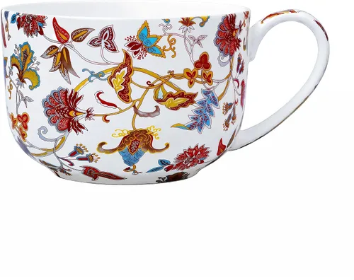 Vista 9 de Tazones de sopa de 25 onzas de porcelana con mangos, taza grande de sopa para café, cereal, avena, café con leche, sopa floral, taza de sopa