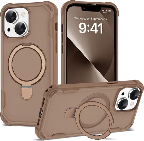 Vista 51 de Funda compatible con iPhone 12 y 12 Pro de 6.1 pulgadas con soporte de anillo magnético [protección militar contra caídas] [compatible con MagSafe]