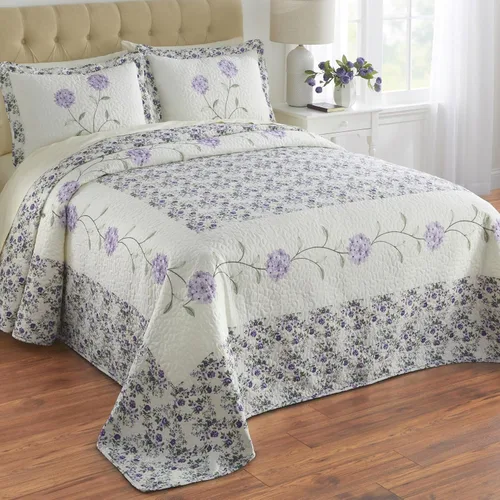 Vista 5 de BrylaneHome Colcha bordada Margaret - King, rosa