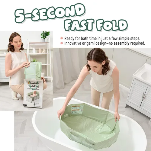 Vista 2 de UNCLE WU - Bañera plegable para ducha a ras de suelo, 12M-5Y