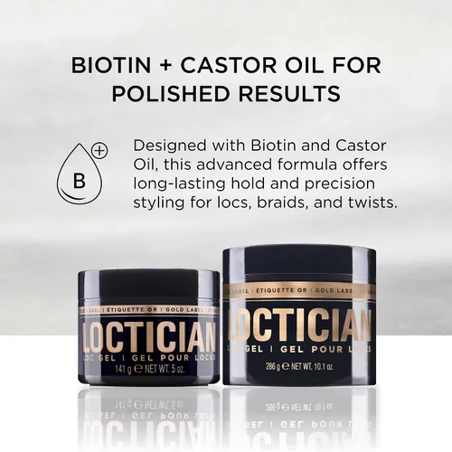 Vista 3 de Style Factor LOCTICIAN Gold Label - Pomada prémium con biotina y aceites de ricino, fijación fuerte, gel de peinado experto para mechones, giros