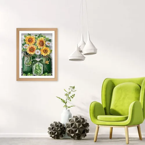 Vista 7 de AiYuanzsh Paquete de 6 pinturas de diamantes, kits de pintura de diamantes de flores para adultos, taladro completo por números 5D, arte floral