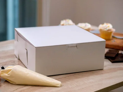 Vista 7 de SCT - Cajas para panadería blancas de una pieza, sin ventana, 4 x 2 x 5.5 pulgadas, blanco, papel, 250