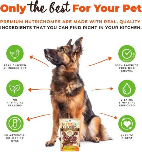 Vista 3 de NutriChomps - Masticables para perros, nudos de 2.5 pulgadas, fáciles de digerir, golosinas para perros sin piel cruda, 8 unidades, sabor a pollo