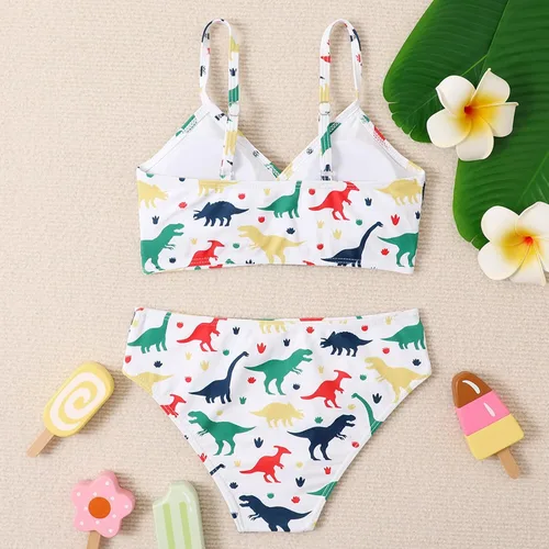 Vista 6 de Traje de baño Bonito niñas pequeñas baño niños y niñas Traje de baño Estampado natación Bikini Playa trajes Tankini