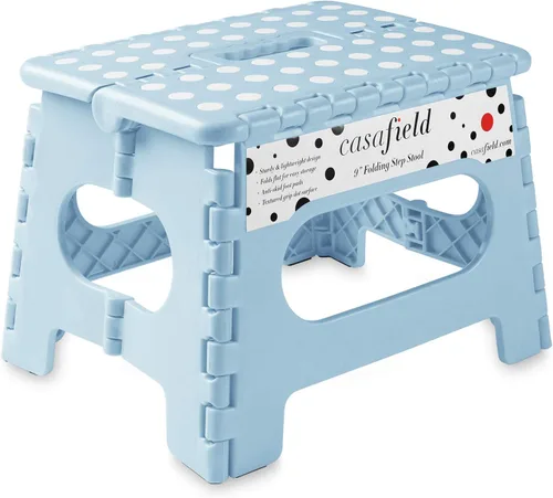 Vista 17 de Casafield Taburete plegable de 9 pulgadas con asa, negro, portátil, plegable, pequeño taburete de plástico para niños y adultos, uso en la cocina