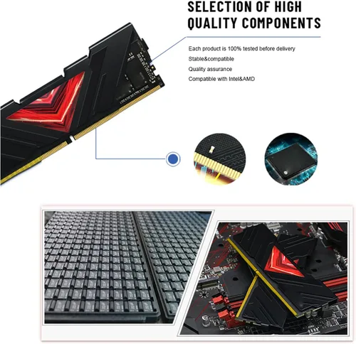 Vista 3 de VBESTLIFE DDR5 RAM 16GB 1x16, 4800MHz Frecuencia, CL40 1.1V Kit de memoria para juegos de escritorio compatible con XMP y Expo (negro)