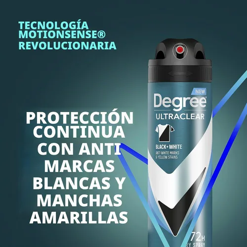 Vista 4 de Desodorante antitranspirante Degree Men MotionSense, spray seco, UltraClear negro + blanco, 3.8 onzas, paquete de 3