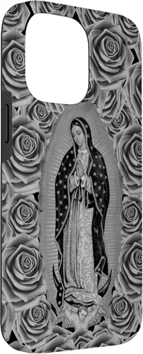 Vista 3 de Funda para iPhone 14 Pro Max Our Lady Virgen De Guadalupe Virgen María Floral