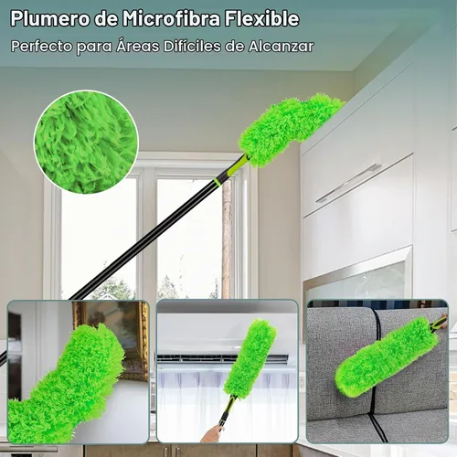 Vista 4 de CALBEAU Plumero de microfibra de 8 pies con poste de extensión (14 piezas)