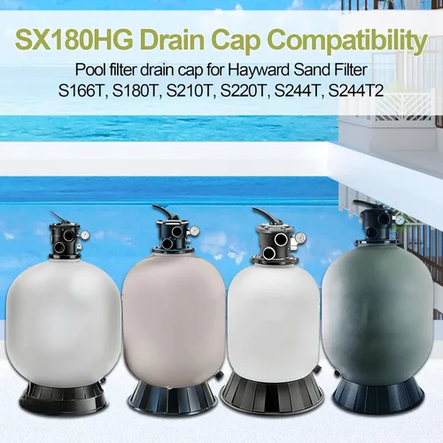 Vista 6 de SX180HG Tapa de drenaje de filtro de arena de piscina de repuesto para filtros de arena Hayward (S180T, S210T, S220T, S244T, S270T2, S310T2) Tapa