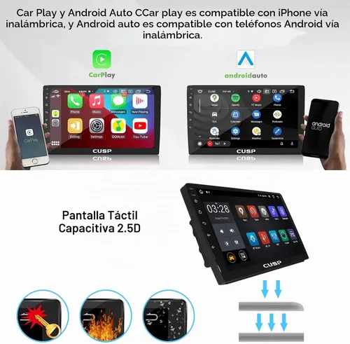 Vista 4 de CUSP Radio estéreo de coche Android de 10 pulgadas, unidad principal universal de doble DIN con CarPlay inalámbrico y Android Auto con cable