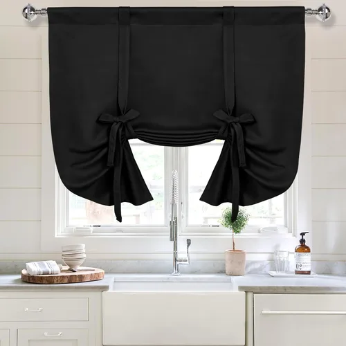Vista 54 de DWCN Cortinas Opacas - Persiana Enrollable con Lazos para Ventana, Aislamiento Térmico, Oscurecimiento de Habitación, Cortinas con Bolsillo