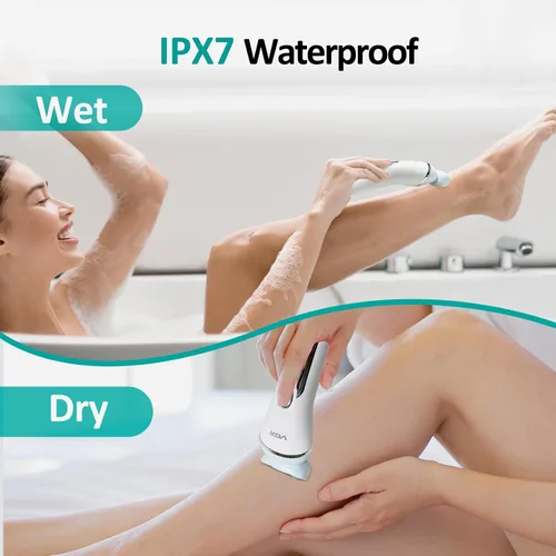 Vista 3 de Depiladora para mujeres, depiladora 6 en 1, afeitadora, maquinilla de afeitar, cepillo facial, masaje facial y exfoliante corporal, depilación
