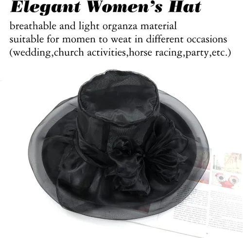 Vista 5 de Lawie Sombrero de fiesta de té para mujer y niña, sombrero de iglesia, funerario, cóctel, Pascua, organza británica, velo, sombrero de vestir