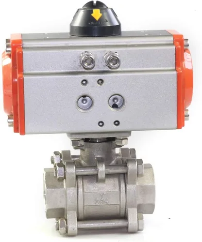 Vista 5 de Válvula de bola neumática de doble efecto de 3 piezas de 2 pulgadas, Industrias químicas de vapor de aire Actuador de válvula neumática Actuador
