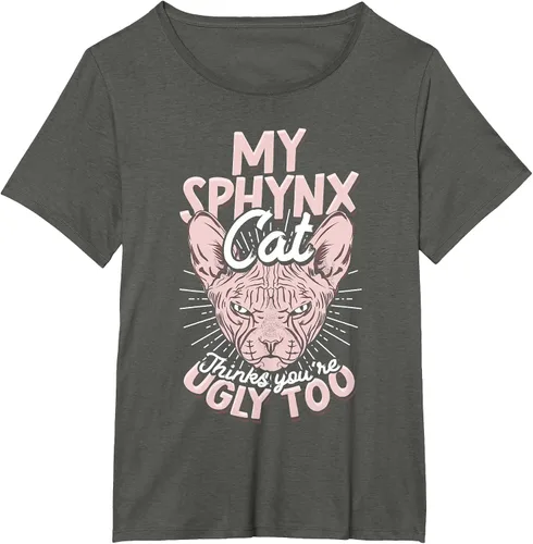 Vista 46 de My Sphynx Cat Thinks You're Ugly Too Pet Hairless Cat Sphynx T-Shirt Asphalt Grey