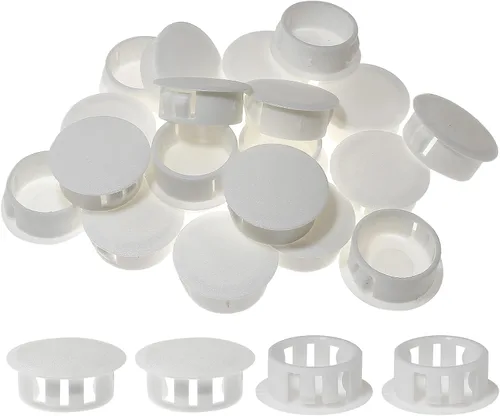 Vista 14 de 30 tapones blancos para agujeros – Tapones de plástico tipo empotrado de 1-1/4 pulgadas (1.260 in) a presión en tubo de orificio de bloqueo