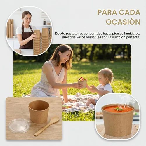 Vista 4 de Lyellfe - Paquete de 100 cuencos desechables para helado, 8 onzas resistentes