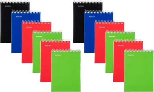 Vista 5 de Mintra Office Cuadernos pequeños en espiral (12 unidades de espiral lateral de 3 x 5, primario), paquete a granel de 12, mini cuadernos de bolsillo