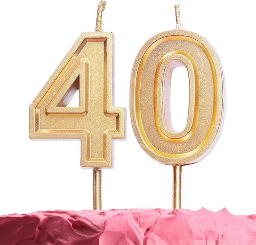 Vista 9 de GET FRESH Vela de cumpleaños número 0 – Vela dorada del número cero en barra – Elegantes velas de números dorados para cumpleaños, aniversario