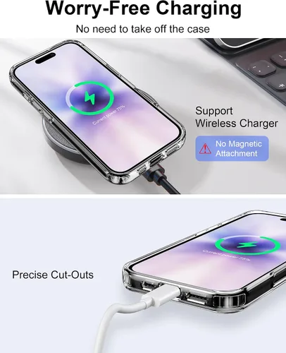 Vista 433 de HOOMIL Funda para iPhone 7 Plus/iPhone 8 Plus de 5.5 Pulgadas, sin amarillamiento, protección contra caídas, cubierta trasera dura transparente