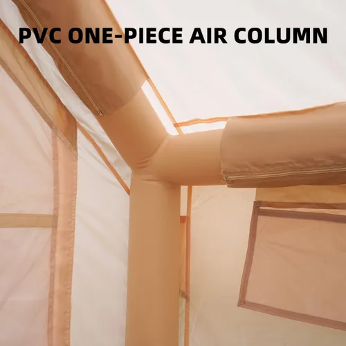 Vista 6 de Tienda de campaña inflable con toldo, tienda de campaña para 4 a 6 personas, 4 estaciones, instalación rápida de 5 minutos, impermeable, resistente