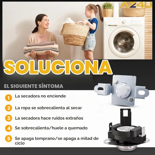 Vista 7 de AZ4U wp8557403 Número de pieza 8557403 Kit de termostato de secadora, 8318314 280148 Secadora de corte térmico y termostato de límite alto