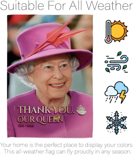 Vista 6 de Bandera de "Thank You Our Queen House" - Paquete de dulces recuerdos conmemorativos de condolencias, duelo y apoyo de emoción positiva de Estados