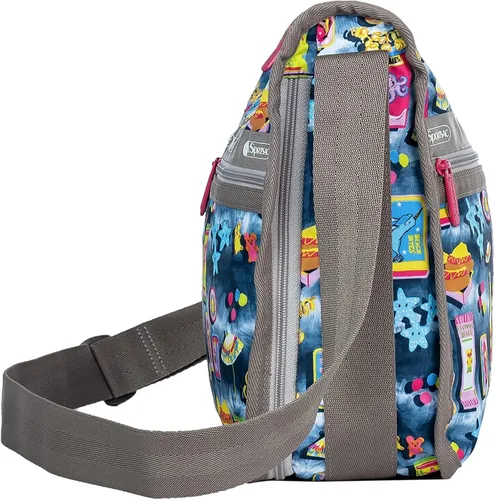 Vista 4 de LeSportsac Beach Snacks - Bolso bandolera de lujo para uso diario + bolsa de cosméticos, estilo 7507color F949, gráficos vibrantes de estilo pop art