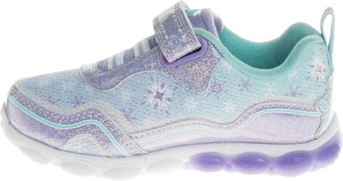 Vista 2 de Disney Zapatillas de deporte Frozen para niñas, sin cordones, con luz, para correr (bebéniña pequeña), Púrpura tornasol