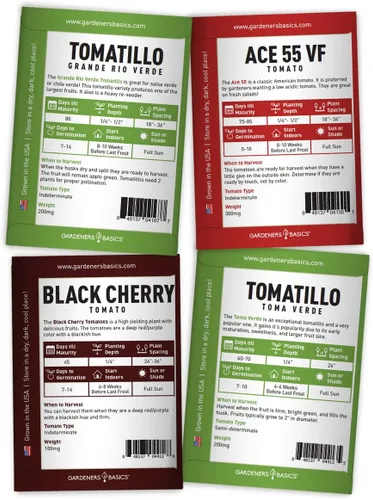 Vista 4 de Gardeners Basics, Semillas de tomate para plantar 16 semillas de tomate reliquia, Tiny Tim, semillas de tomate cherry, semillas de bistec, semillas