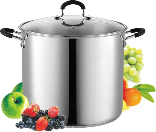 Vista 12 de Sartén para saltear con tapa Cook N Home, de acero inoxidable 10", Plateado Utensilios de cocina de inducción para sopa, enlatado, apto