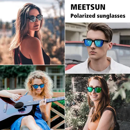 Vista 2 de MEETSUN Polarized Sunglasses for Women Men Classic Retro Designer