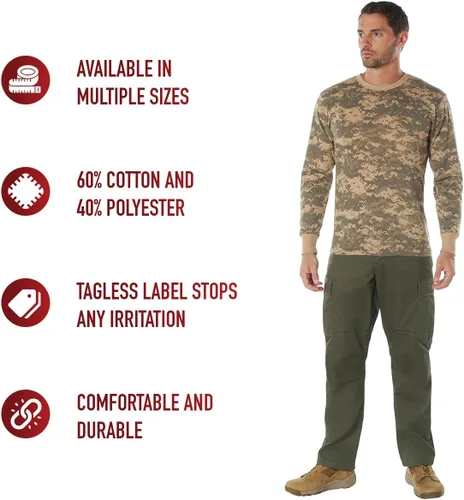 Vista 9 de Rothco Mens Long Sleeve Color Camo T-Shirt