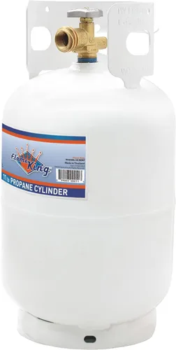 Vista 8 de Flame King Cilindro de tanque de propano de acero de 10 libras con válvula de dispositivo de protección contra desbordamiento tipo 1, ideal
