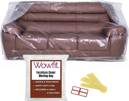 Vista 10 de Wowfit Funda para Muebles a Prueba de Polvo Bolsa de Mudanza para Sillas, Sillones Reclinables y Cajas – Plástico Transparente e Inodoro - 4mil