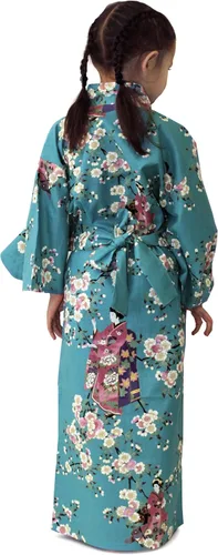 Vista 3 de Japanese Traditional Dress Kimono Yukata Robe for Kids Girls XS-XXL Cotton Beautiful Easy Wearing Halloween Costume Cosplay