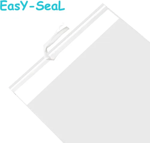 Vista 4 de 100 bolsas de plástico de celofán con cierre automático transparente para camisas de 9 x 12 pulgadas