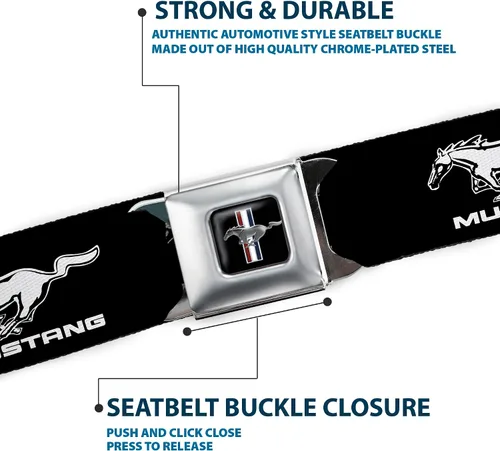Vista 6 de Buckle-Down Cinturón Cinturón Mustang Regular