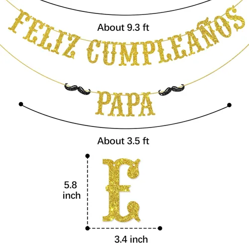 Vista 2 de Cartel de Feliz Cumpleaños con texto en inglés «Happy Birthday Dad» en español «Happy Birthday Dad, Mexican Party Them» para hombre, cumpleaños, día