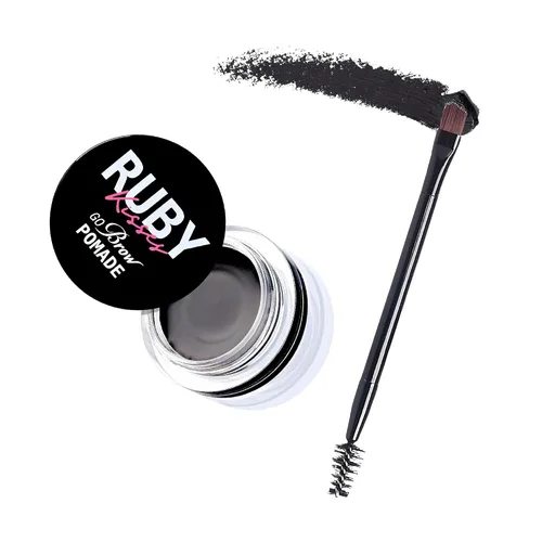 Vista 8 de Ruby Kisses Go Brow Pomada para cejas resistentes al agua de larga duración a prueba de manchas (marrón oscuro)