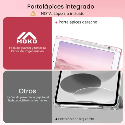 Vista 6 de MoKo for iPad 9th/8th/7th Generation Case 10.2-Inch with Pencil Holder,Pink