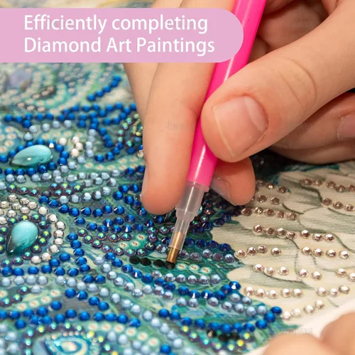 Vista 4 de AUEAR, Paquete de 48 bolígrafos de pintura artística de diamante 5D bordado para bricolaje, diamantes de imitación, pintura y manualidades